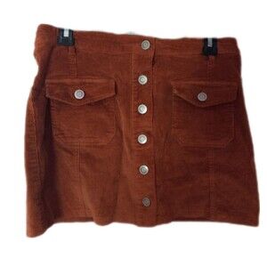 Rue21 Medium Button Front Corduroy Mini Skirt- A-Line-Dark Academia - Micro